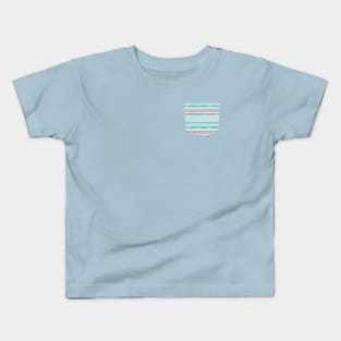 Pocket - MARKER STRIPES BLUE TURQUOISE Kids T-Shirt